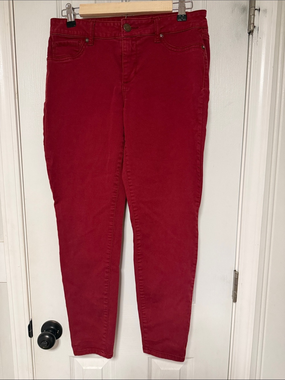 Maurices Wine Red Skinny Jeans
